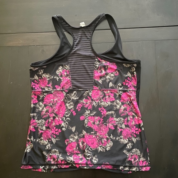 Hyba assorted top and Capri stretched yoga/exercise women’s large Flower -black - Picture 2 of 9